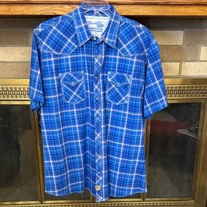 Wrangler 20X Competition Men's Blue Checkered Shirt